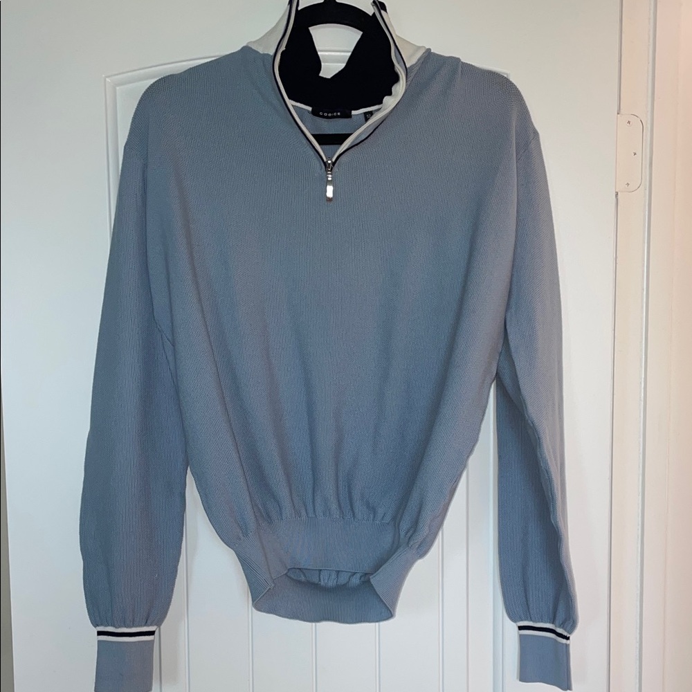 CODICE Men's Light Blue Zip-Up Sweater